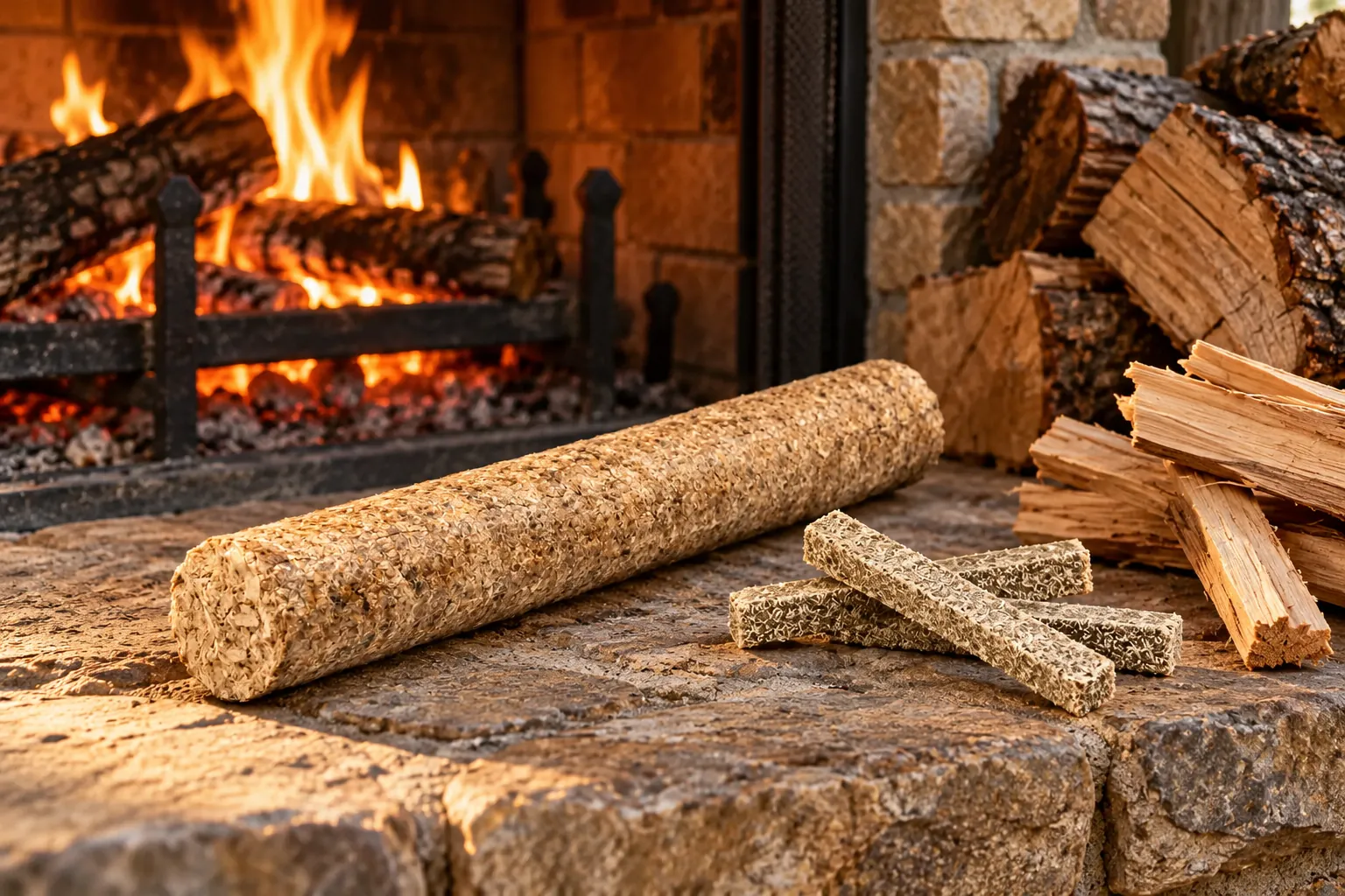 The kit contents laid out on a hearth